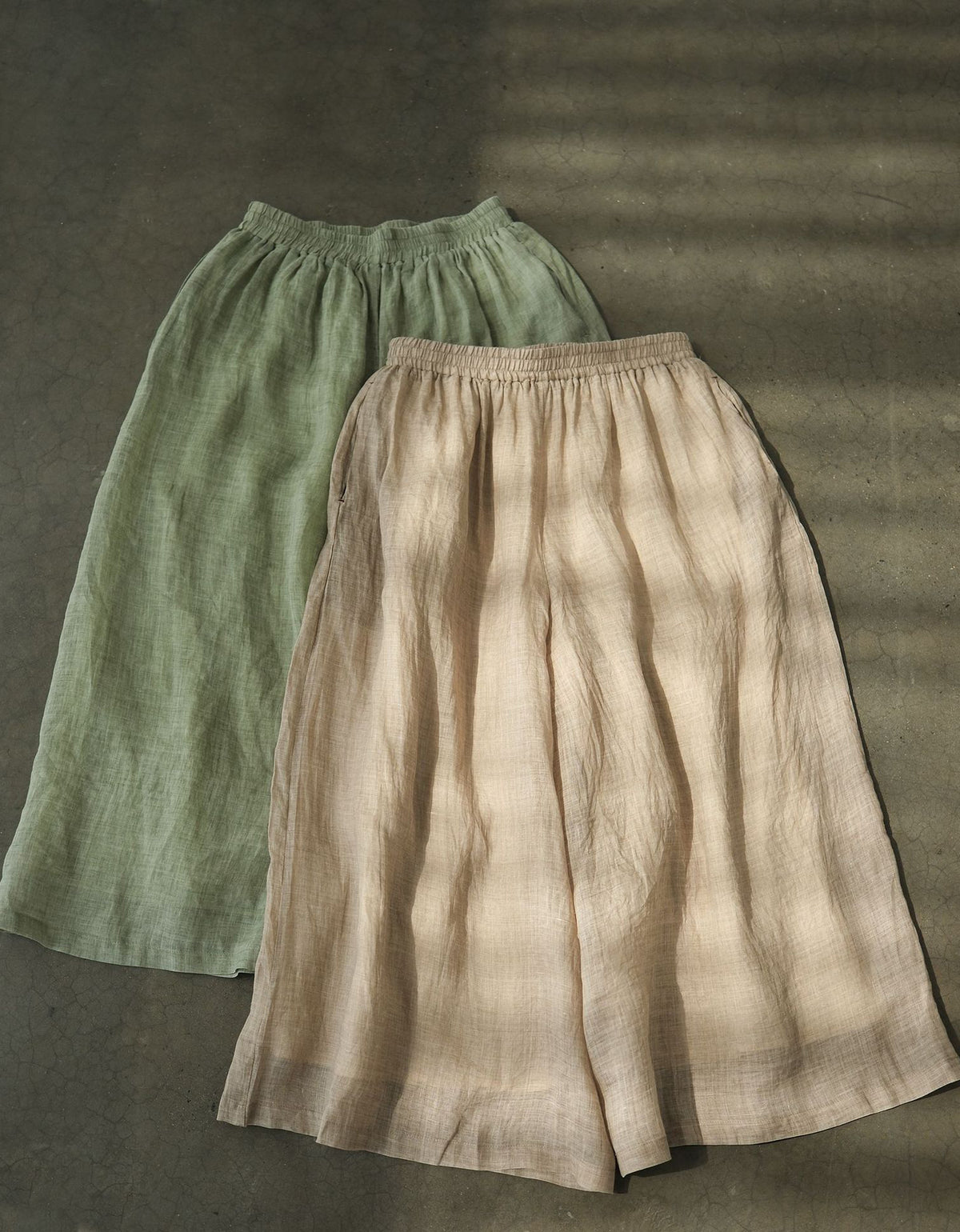 Comfortable Relaxed Fit Wide-Leg Linen Pants