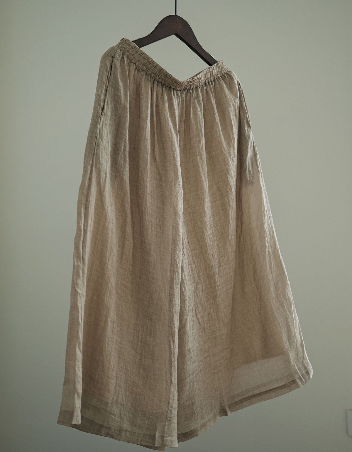 Comfortable Relaxed Fit Wide-Leg Linen Pants