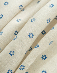 Cotton Linen Blue Daisy Printing Tablecloth