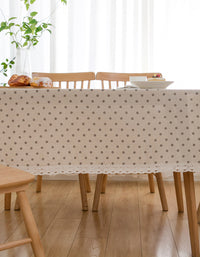 Cotton Linen Blue Daisy Printing Tablecloth