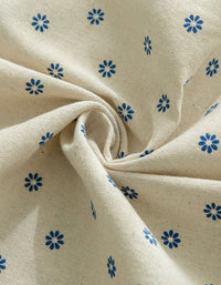 Cotton Linen Blue Daisy Printing Tablecloth