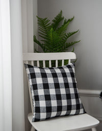 Cotton Linen Gingham Cushion Cover