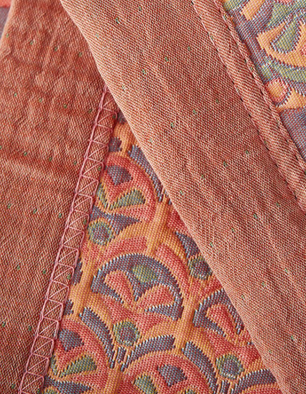 Couverture réversible en coton à motifs carrés de couleurs mélangées 