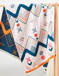 Serviette de bain en coton à motif de vagues de style marocain