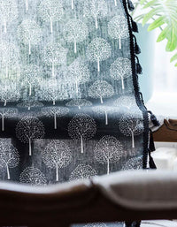 Countryside Style Tree Pattern Cotton Linen Curtains