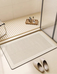 Cream White Water Absorbent Silicone Bathroom Anti-Slip Mat