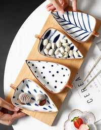 Creative Ceramic Leaf Snack Plate Set