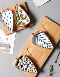 Creative Ceramic Leaf Snack Plate Set