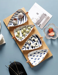 Creative Ceramic Leaf Snack Plate Set