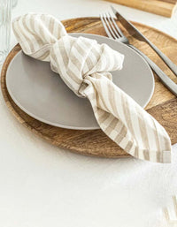 Dyed Striped French Linen Tablecloth Napkin