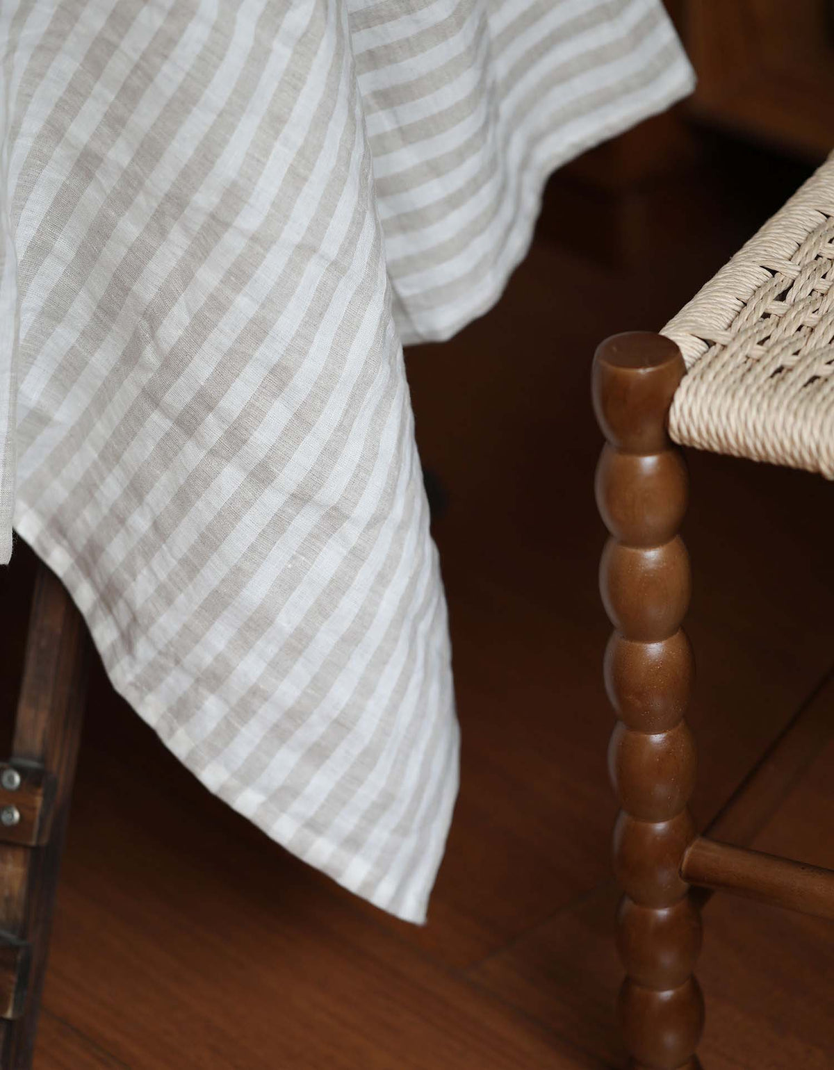 Dyed Striped French Linen Tablecloth Napkin