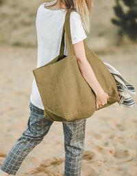 Eco-Friendly Casual Oversized Linen Tote Bag