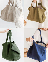 Eco-Friendly Casual Oversized Linen Tote Bag