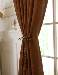 Elegant Brown Linen Curtain