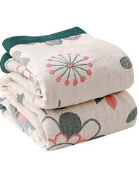 Floral Cotton Gauze Bedroom Blanket