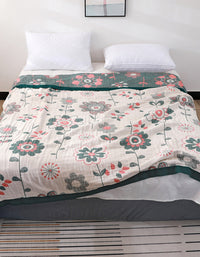 Floral Cotton Gauze Bedroom Blanket