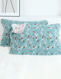 Housse de coussin en gaze de coton à motifs floraux (2 pièces)