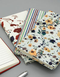 Cuaderno de cuero tamaño A5 con diseño floral 