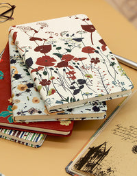 Carnet de notes A5 en cuir à motifs floraux 