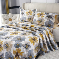 Floral Serenity Quilted Bedding Set (3PCS)