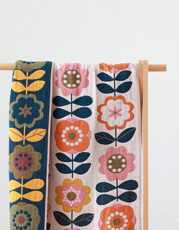 Flower Pattern Pure Cotton Bath Towel