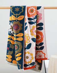 Flower Pattern Pure Cotton Bath Towel