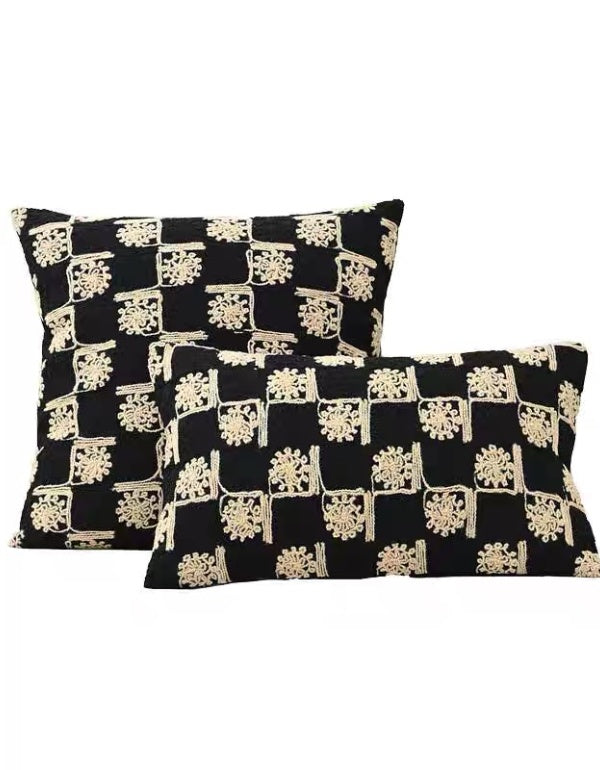 Housse de coussin de canapé brodée de style médiéval français