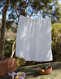 French Openwork White Lace Cotton Curtains