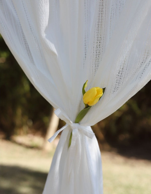 Rideaux en coton ajourés en dentelle blanche à la française