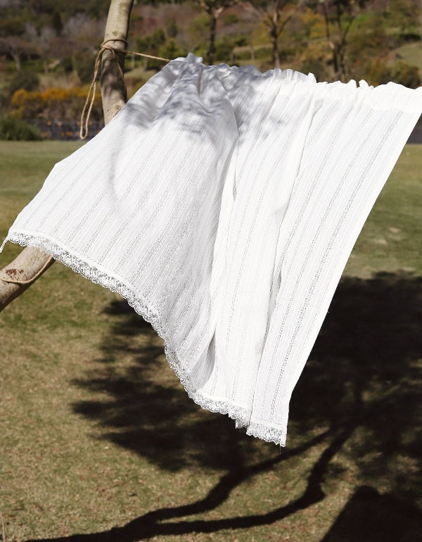 French Openwork White Lace Cotton Curtains