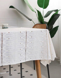 French Palace Style Cotton Embroidered Hollow Tablecloth