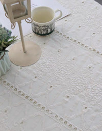 French Palace Style Cotton Embroidered Hollow Tablecloth