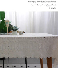 French Palace Style Cotton Embroidered Hollow Tablecloth