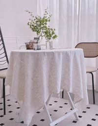 French Palace Style Cotton Embroidered Hollow Tablecloth