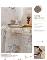 French Retro Lace Cross Linen Table Cloth