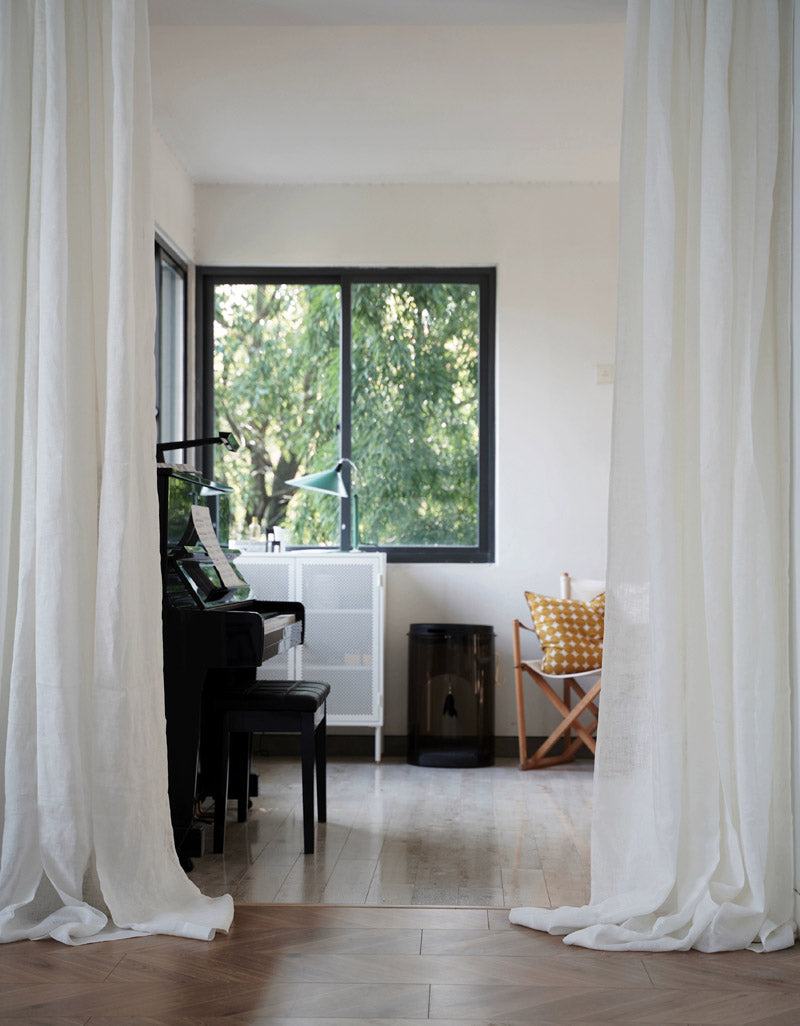 Cortinas de lino para el hogar de estilo francés 