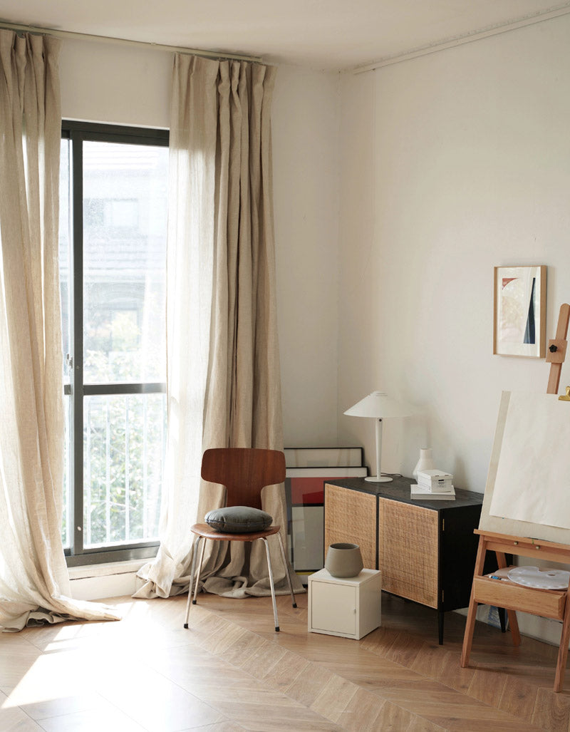 Cortinas de lino para el hogar de estilo francés 