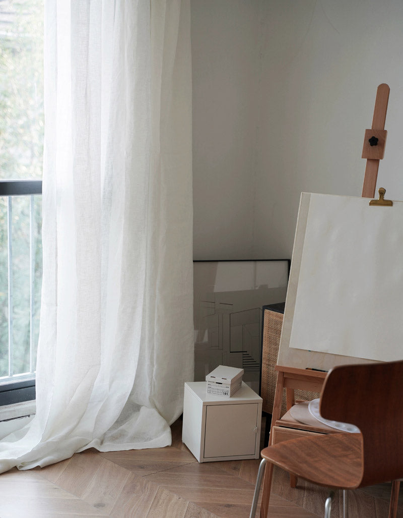 Cortinas de lino para el hogar de estilo francés 