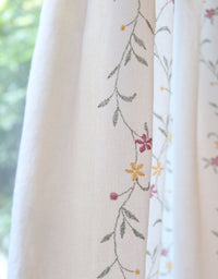 Rod Packet Rattan Small Flower Embroidery Half Curtains