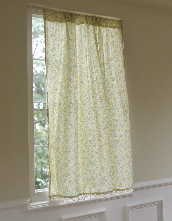 Fresh Style Yellow Floral Cotton Curtains