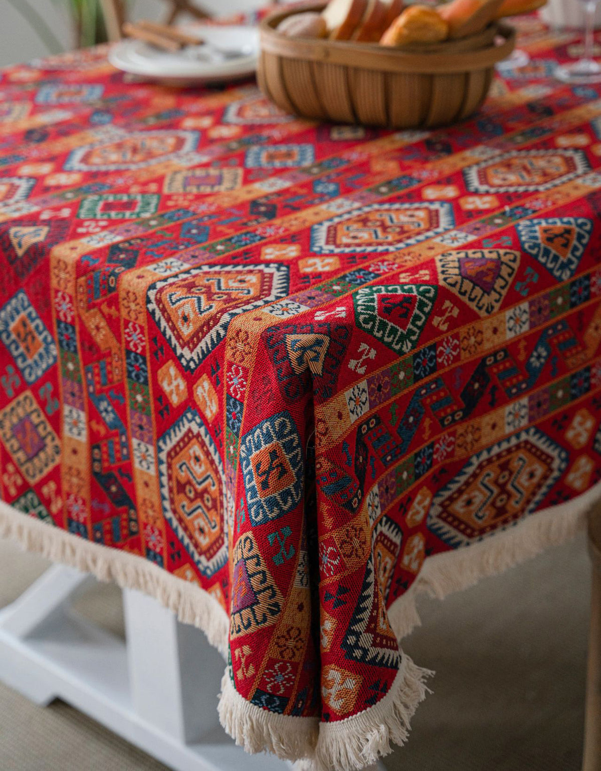 Fringe Edge Countryside Style Christmas Table Cloth