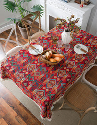 Fringe Edge Countryside Style Christmas Table Cloth