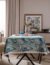 Fringe Edge Countryside Style Floral Table Cloth