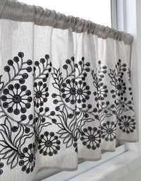 Half Style Embroidery Linen Curtains