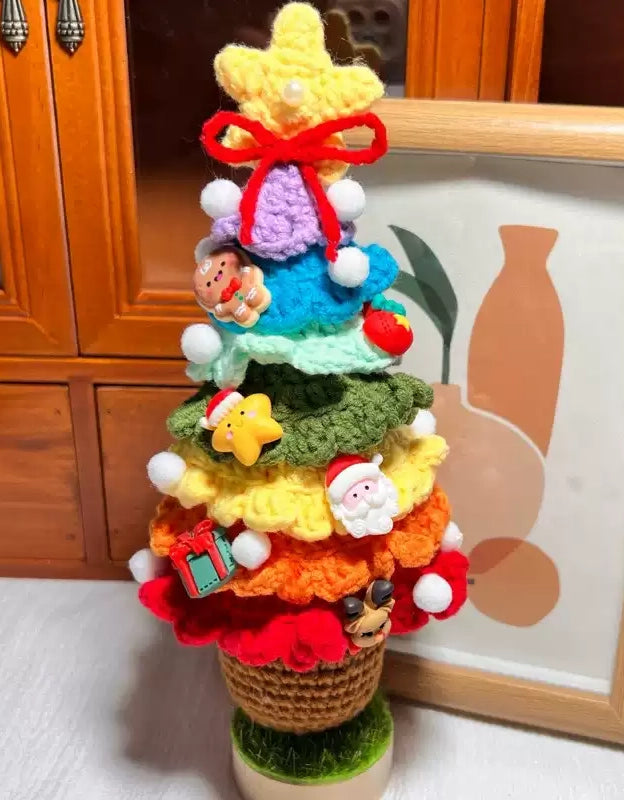 Árbol de Navidad tejido a mano para decorar el hogar