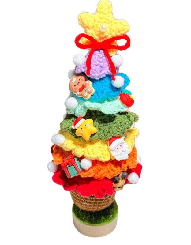 Árbol de Navidad tejido a mano para decorar el hogar