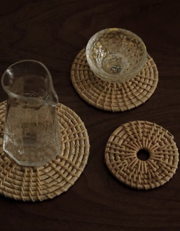 Handmade Autumn Rattan Weaving Hollow Placemat