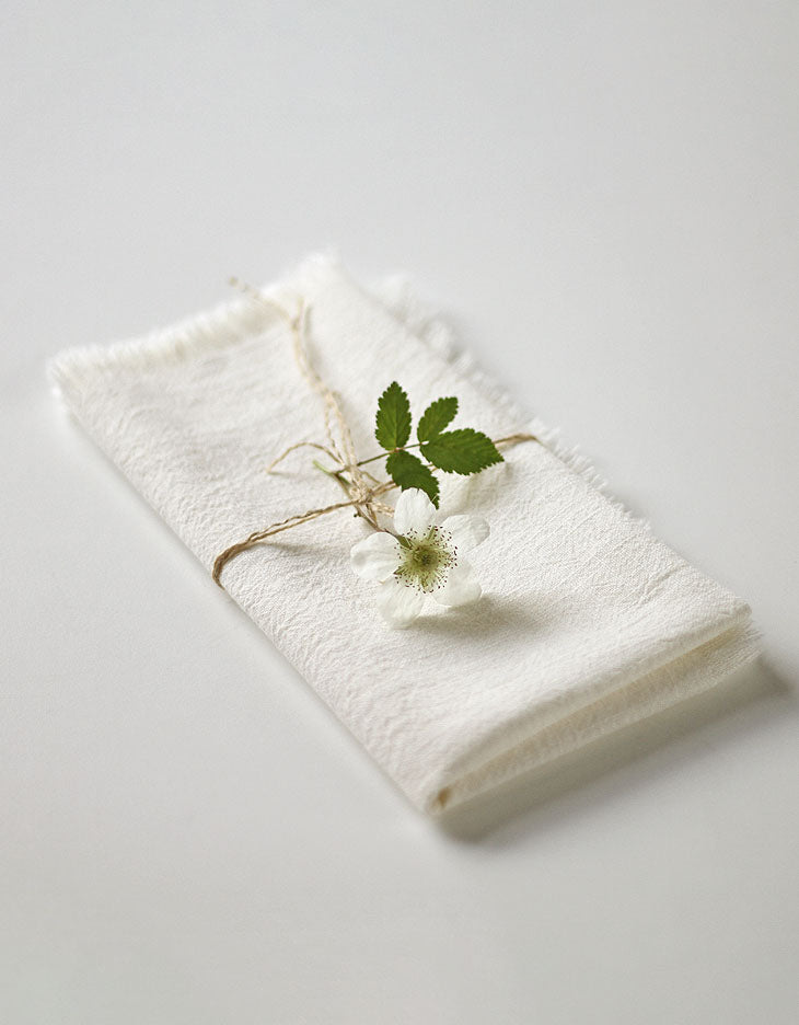 Handmade Fur Edge Solid Linen Napkin