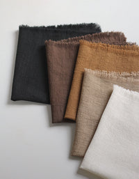 Handmade Fur Edge Solid Linen Napkin