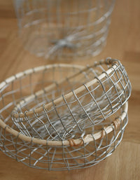 Handmade Wire Woven Fruits Vegetables Storage Basket